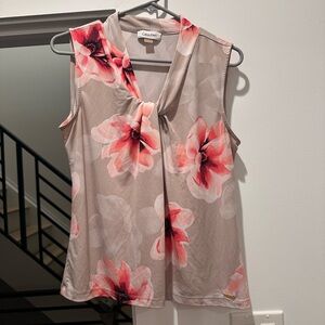 Calvin Klein Blouse with Pink Floral Design